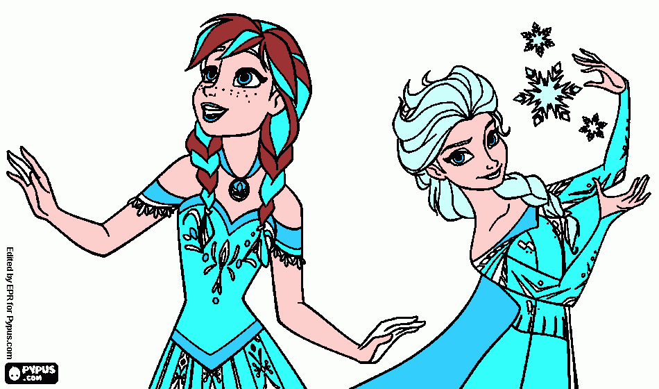 Omalovánka sestry frozen anna a elza