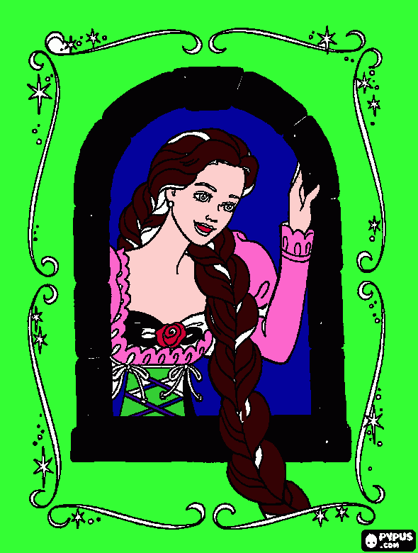 Omalovánka Smutná princezna ve věži