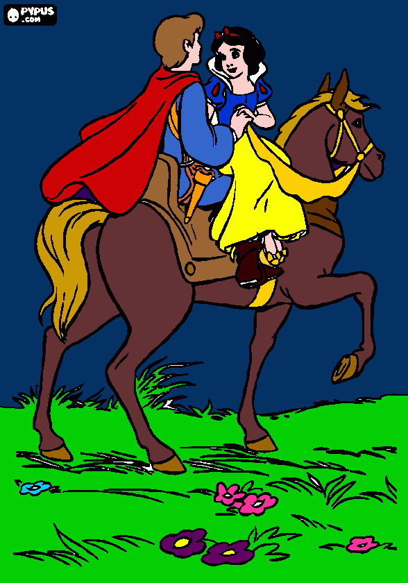 Omalovánka Sněhurka s princem