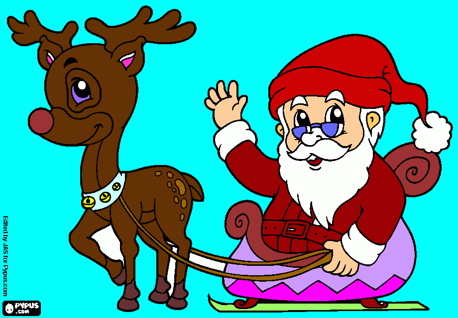 Omalovánka sob a santa