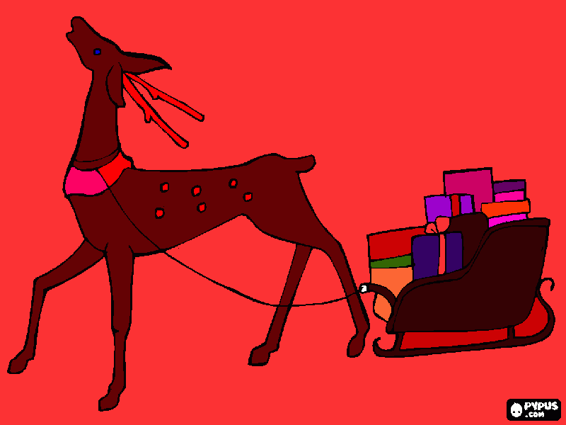 Omalovánka sob a sáně