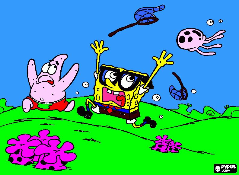 Omalovánka spongebob s patrikem