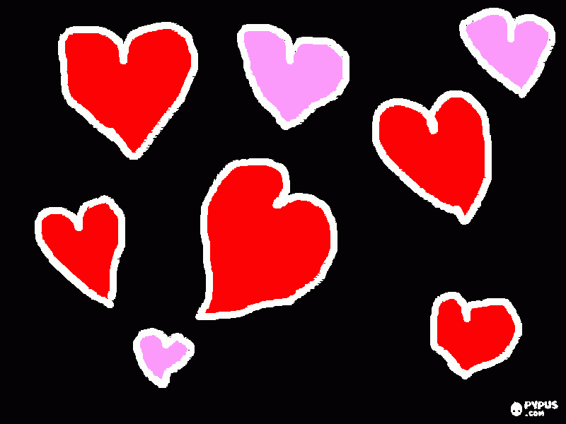 Omalovánka srdíčka pro denču