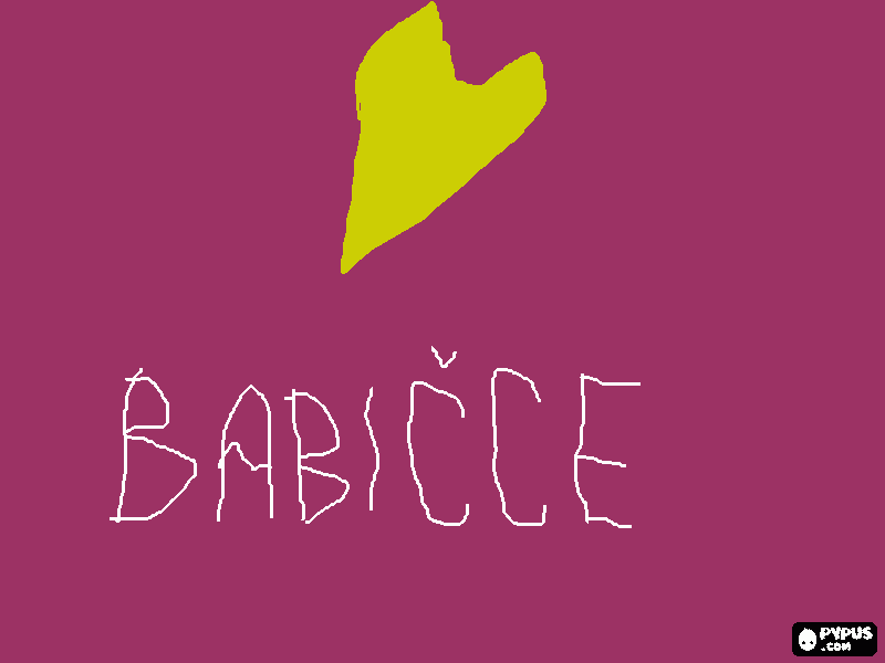 Omalovánka Srdíčko od Lukáška babičce. Všechno  nejlepší!