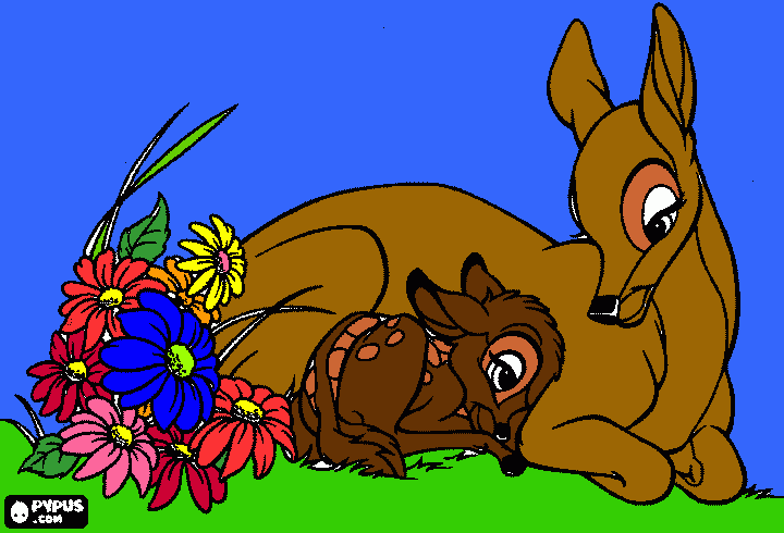 Omalovánka srnka s kolouškem