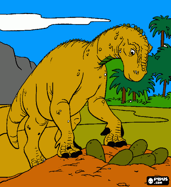 Omalovánka starši dinosaurus s vejci