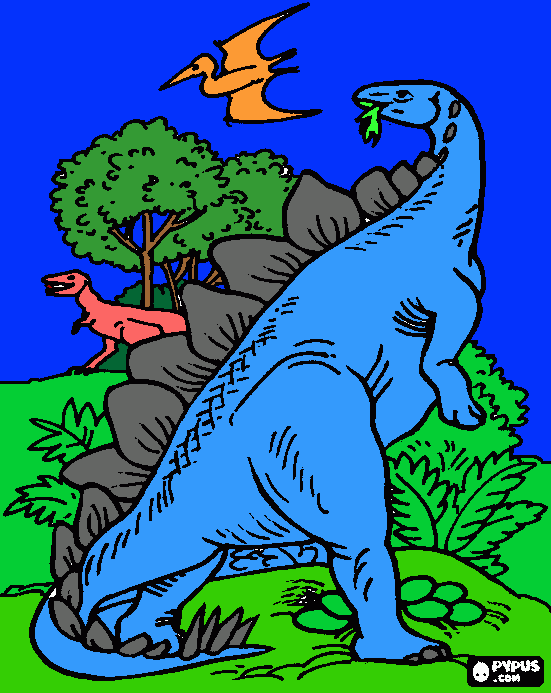 Omalovánka stegosaurus  pteranodon  a  alosaurus