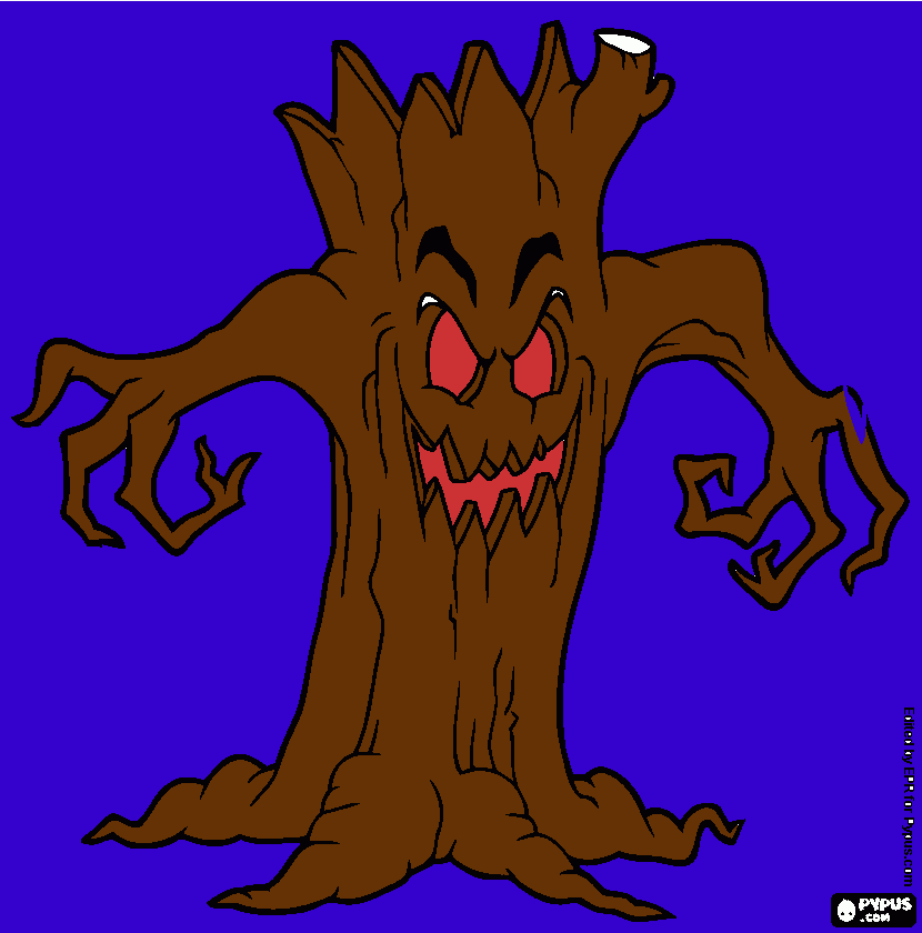 Omalovánka   strom Halloween