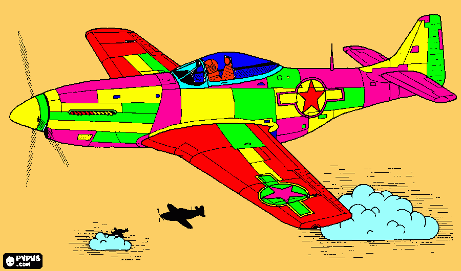 Omalovánka super farebne lietadlo