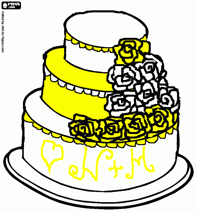 Omalovánka svatební dort