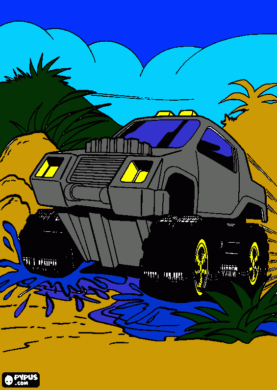 Omalovánka Terénní hotweels sanitka