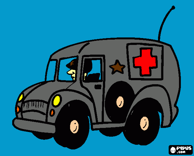 Omalovánka terénní vojenská sanitka