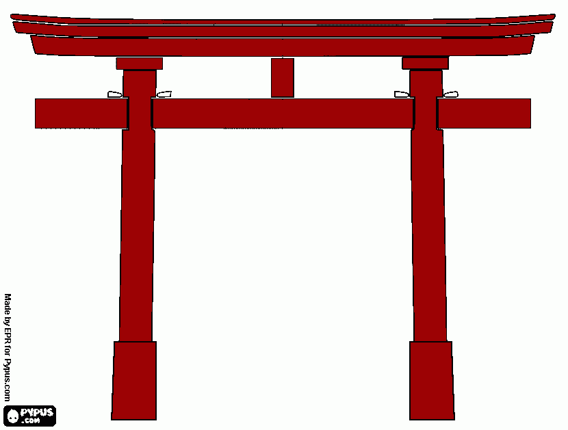 Omalovánka Tori - japonská brána