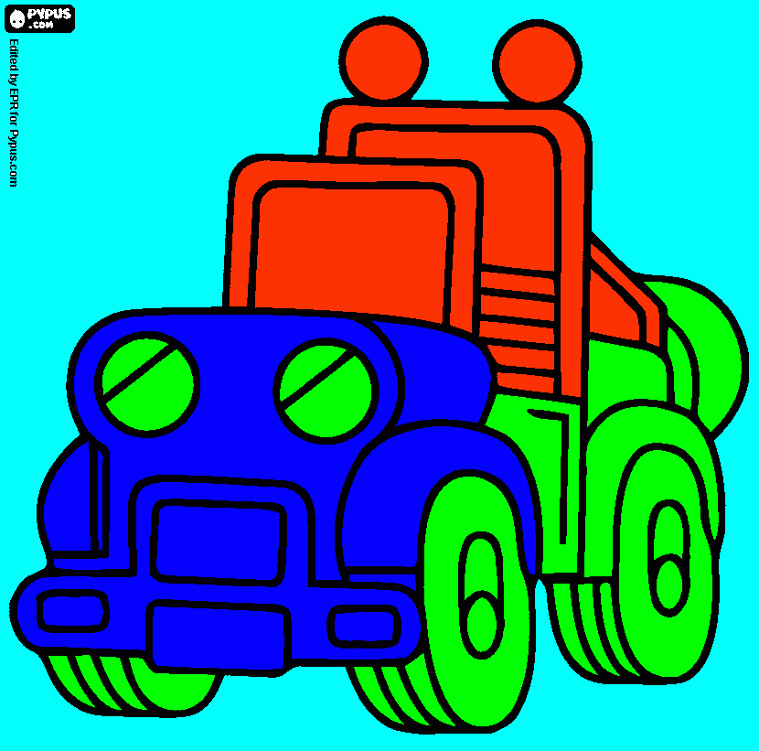 Omalovánka traktor ještěrka