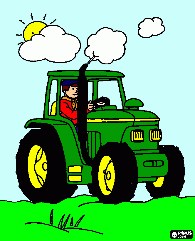 Omalovánka Traktor john deere