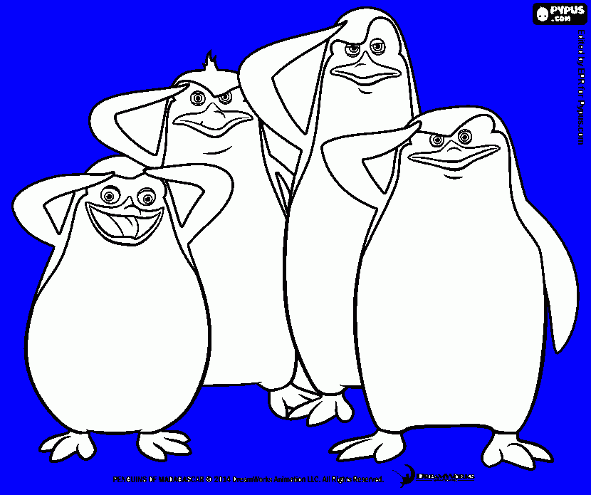 Omalovánka Tučńáci z Madagaskaru