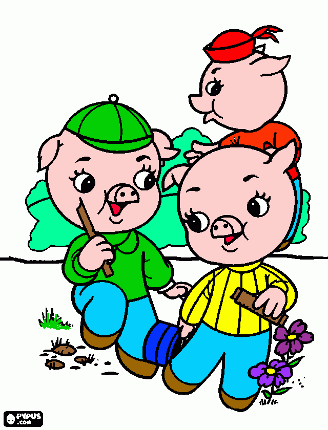 Omalovánka tři prasátka