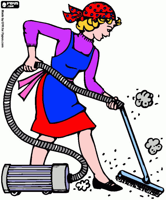 Omalovánka uklízečka