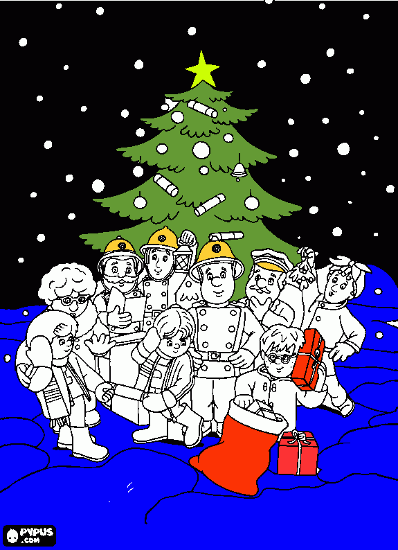 Omalovánka vanoce v noci