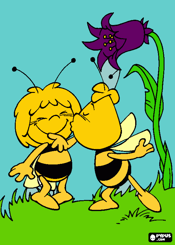 Omalovánka vcielka maja a vilko 