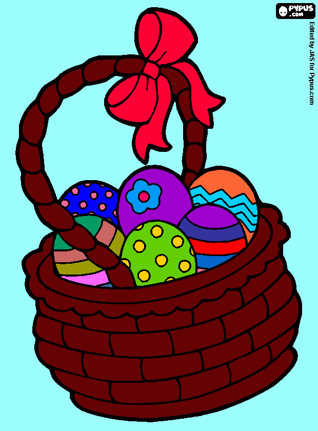 Omalovánka velikonoční košíček
