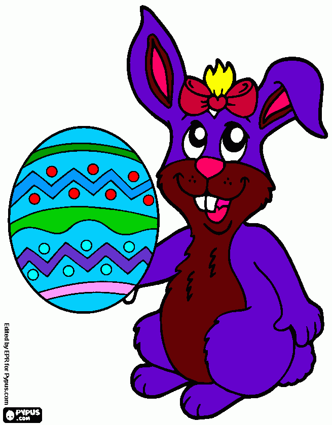 Omalovánka velikonoční zaječice s vajíčkem