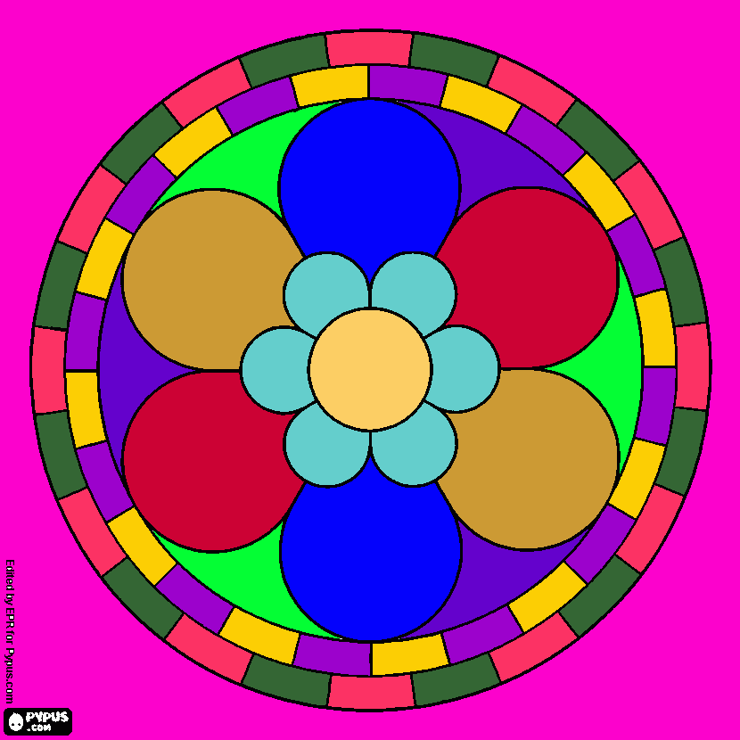 Omalovánka velmi jednoduchý květ Mandaly