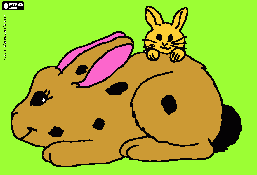 Omalovánka Veselý zajac Uško a jeho syn.