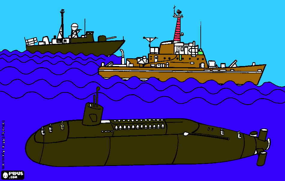 Omalovánka vojenské lodě