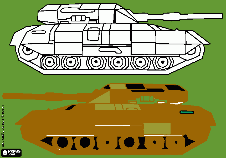 Omalovánka Vojenský tank