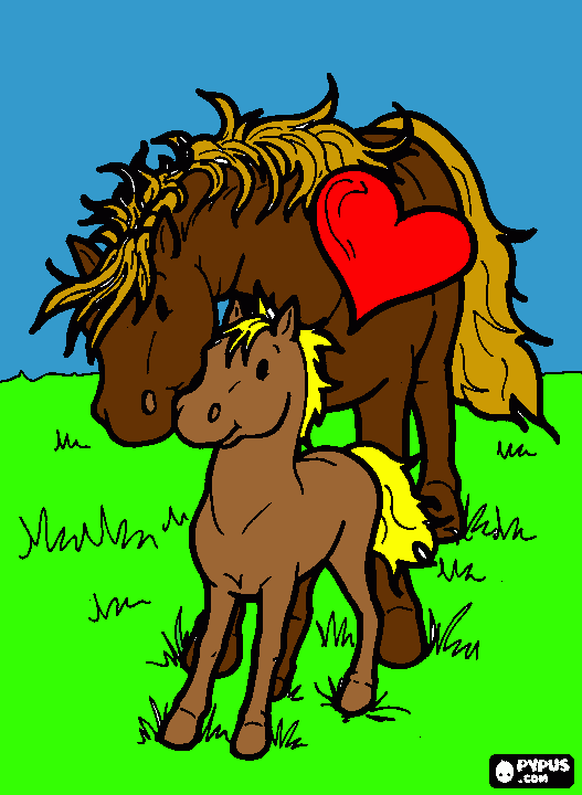 Omalovánka Vraný koně