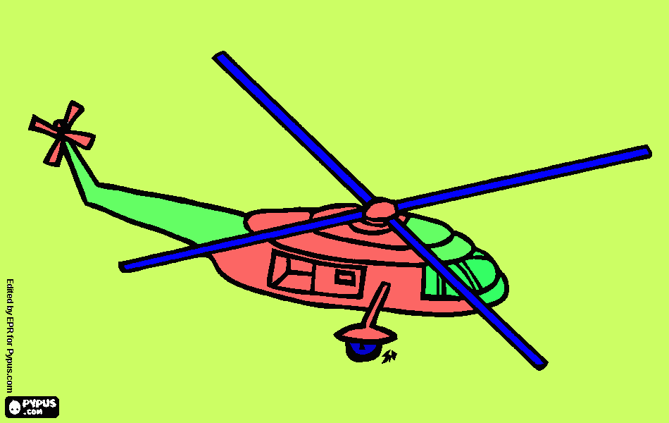 Omalovánka vrtulník