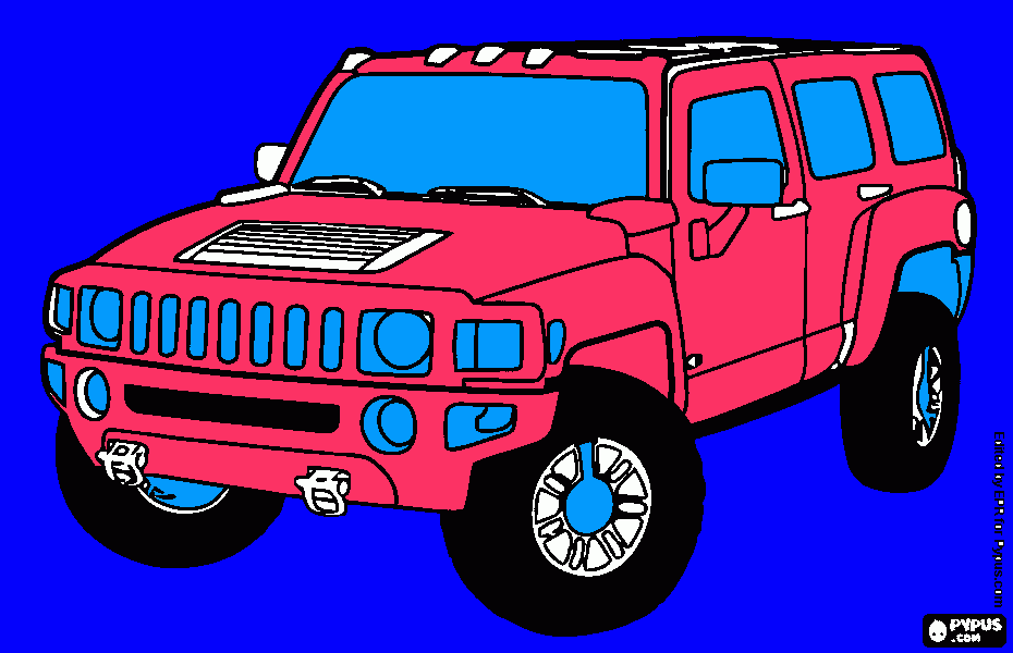 Omalovánka vybarvený Jeep