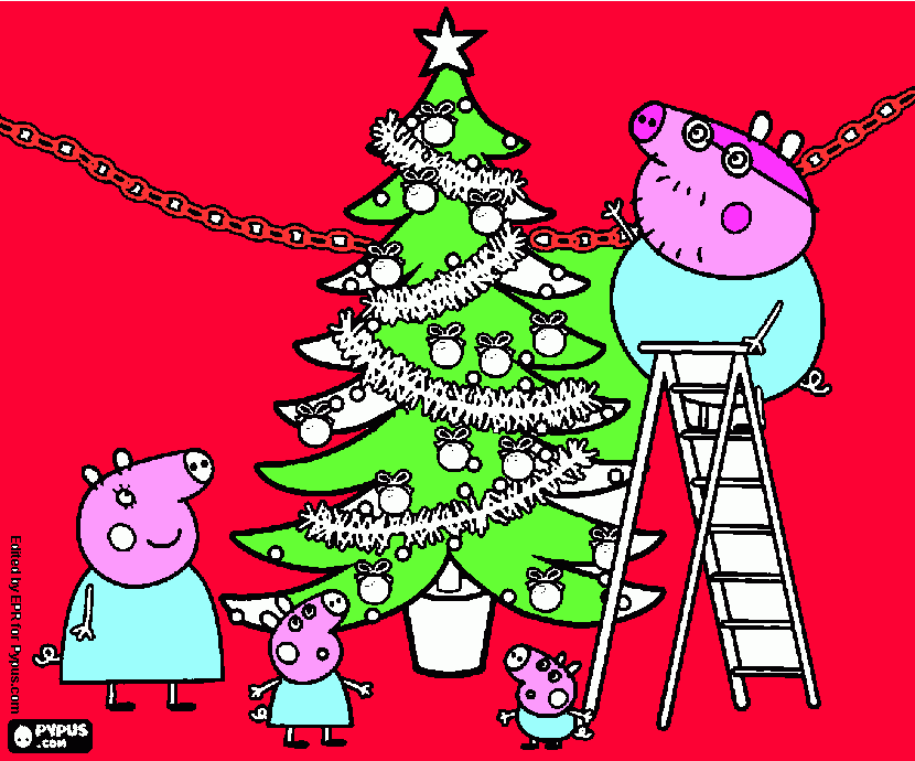 Omalovánka Vánoce u prasátek