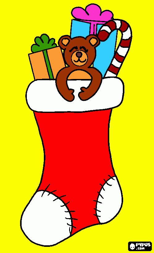 Omalovánka Vánoční ponožka