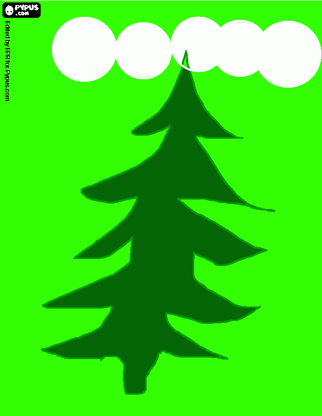 Omalovánka Vánoční stromek a sníh