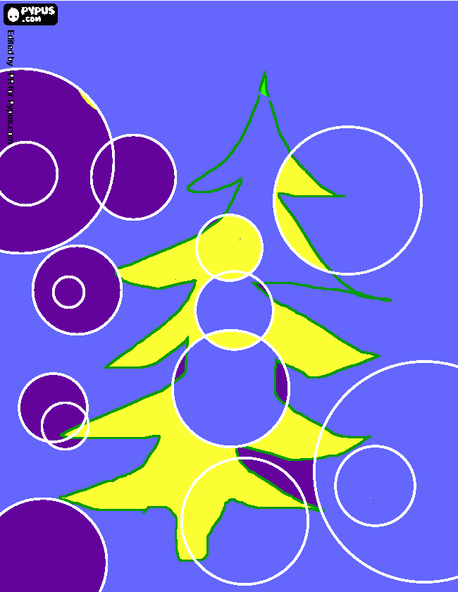 Omalovánka Vánoční stromek v únoru