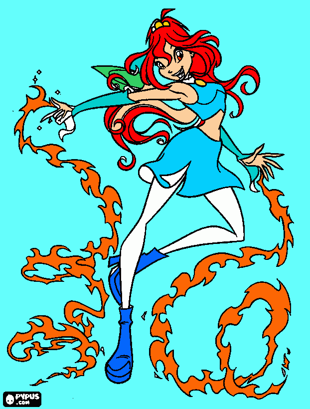 Omalovánka winx bloom proměna kouzelné winx