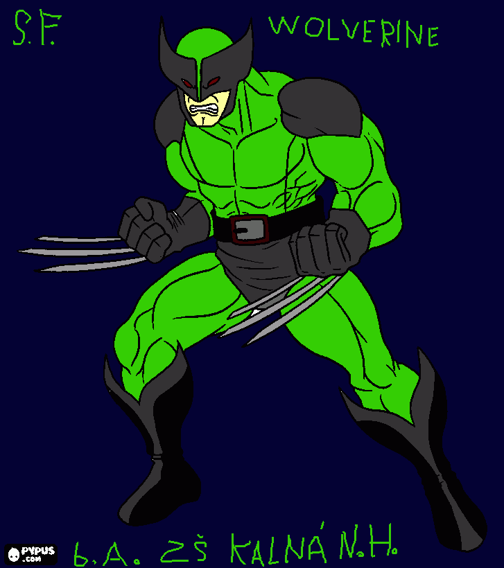 Omalovánka Wolverine tvorba od Samuela Fránera