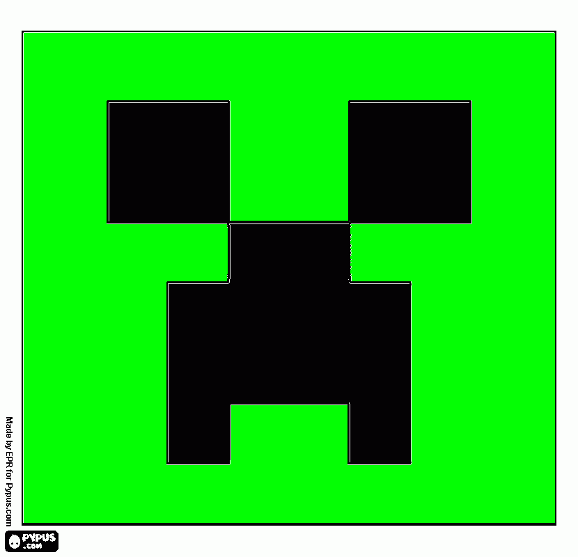 Omalovánka Z minecraftu zombíková hlava