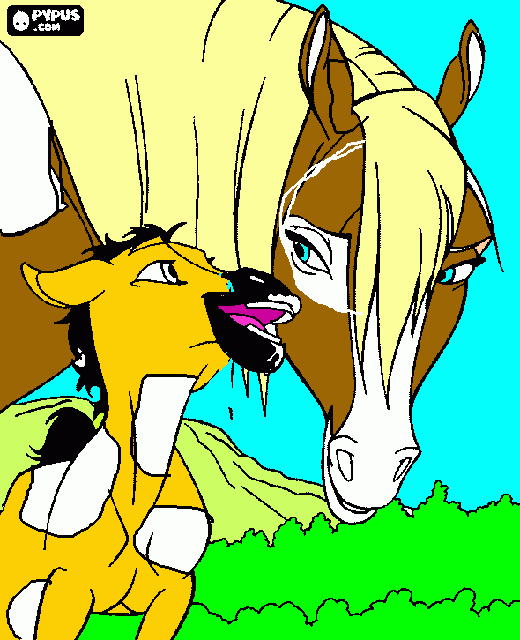 Omalovánka z pohadko divoki mustank