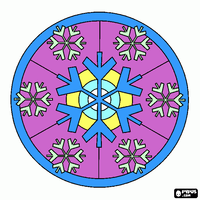 Omalovánka zimní mandala