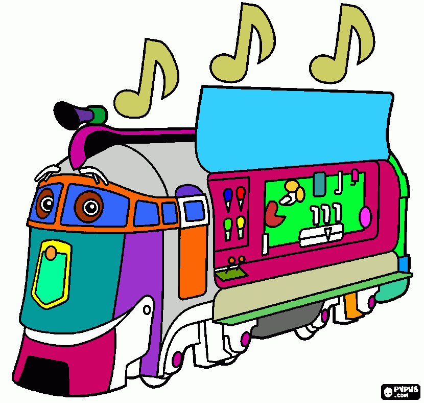 Omalovánka zmrzlinovy vlak