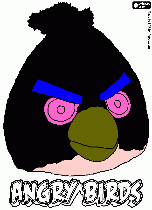 Omalovánka černej angry birds