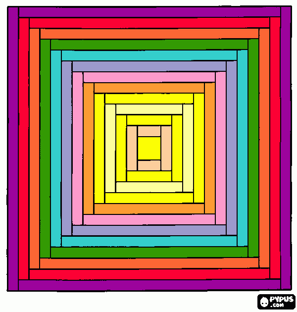 Omalovánka čtvercová mandala