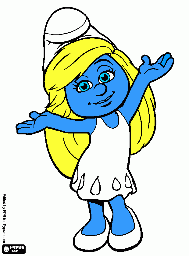 Omalovánka Šmoulinka - vybarvená